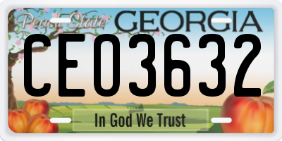 GA license plate CEO3632