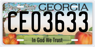 GA license plate CEO3633