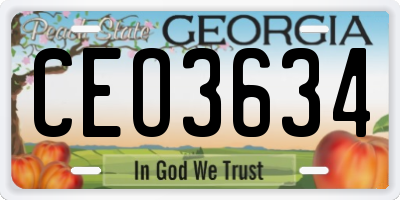 GA license plate CEO3634
