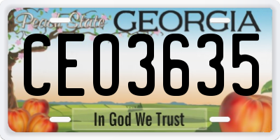 GA license plate CEO3635