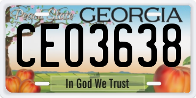 GA license plate CEO3638