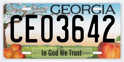 GA license plate CEO3642