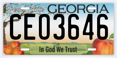GA license plate CEO3646