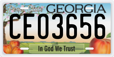 GA license plate CEO3656