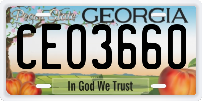 GA license plate CEO3660