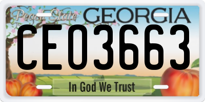 GA license plate CEO3663