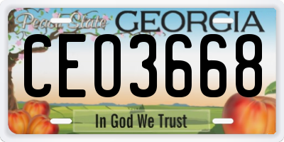 GA license plate CEO3668