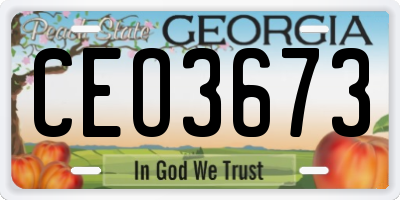 GA license plate CEO3673