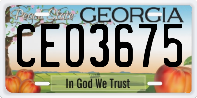 GA license plate CEO3675