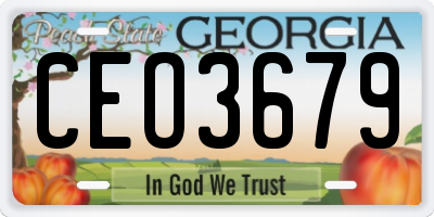 GA license plate CEO3679