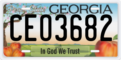 GA license plate CEO3682