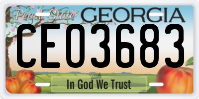GA license plate CEO3683