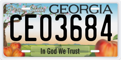 GA license plate CEO3684