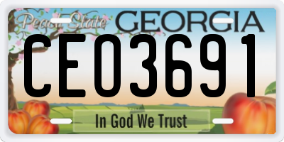 GA license plate CEO3691