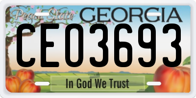 GA license plate CEO3693