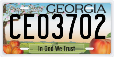 GA license plate CEO3702