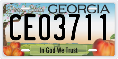 GA license plate CEO3711