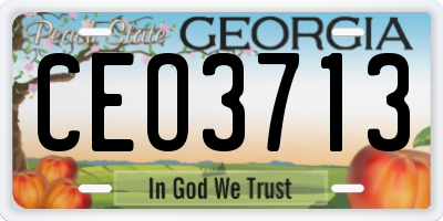 GA license plate CEO3713