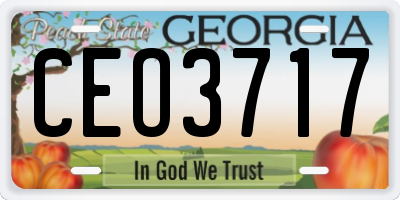 GA license plate CEO3717