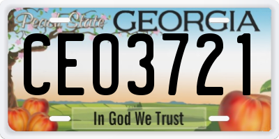 GA license plate CEO3721