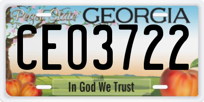 GA license plate CEO3722