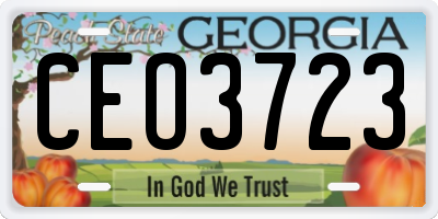 GA license plate CEO3723