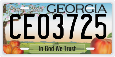 GA license plate CEO3725