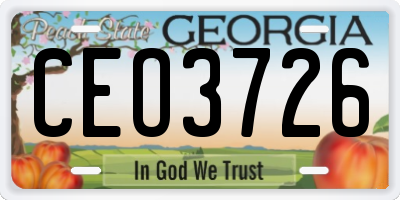 GA license plate CEO3726