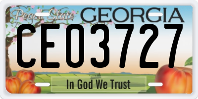 GA license plate CEO3727