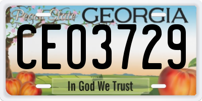 GA license plate CEO3729