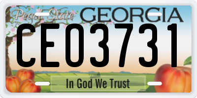 GA license plate CEO3731