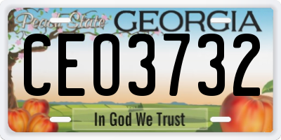GA license plate CEO3732