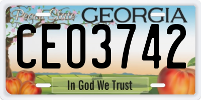 GA license plate CEO3742