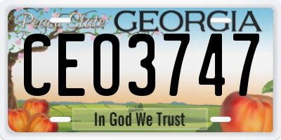 GA license plate CEO3747