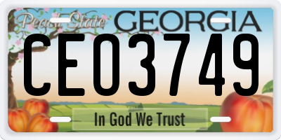GA license plate CEO3749