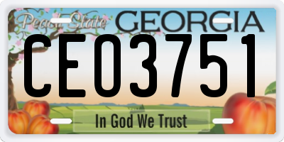 GA license plate CEO3751