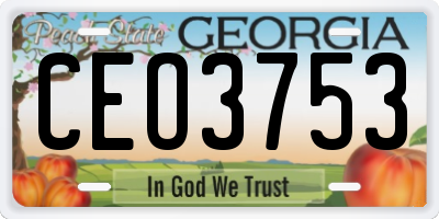 GA license plate CEO3753