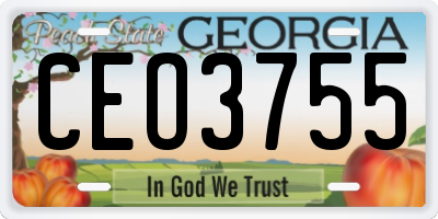 GA license plate CEO3755