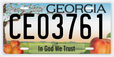 GA license plate CEO3761