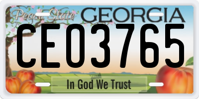 GA license plate CEO3765