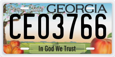 GA license plate CEO3766