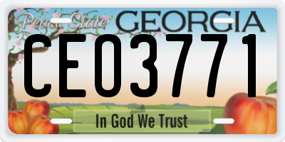 GA license plate CEO3771