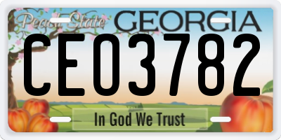 GA license plate CEO3782