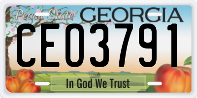 GA license plate CEO3791