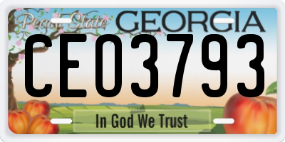 GA license plate CEO3793