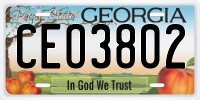 GA license plate CEO3802