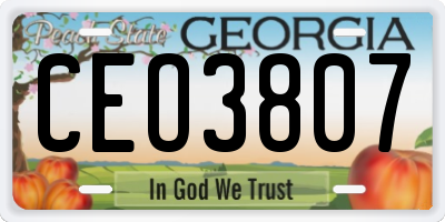 GA license plate CEO3807