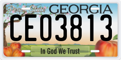 GA license plate CEO3813