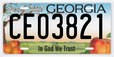 GA license plate CEO3821