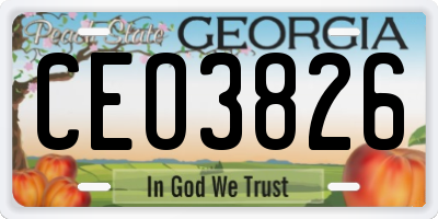 GA license plate CEO3826